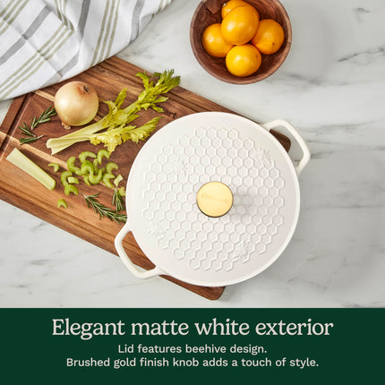 Cuisinart, Cacerola de 5 cuartos con tapa Earth & Essence - Panal, CI650-25BHMW