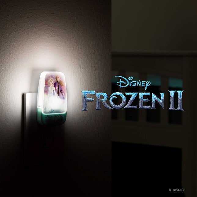 Veilleuse LED Disney La Reine des Neiges Anna et Elsa, capteur crépusculaire, décoration de chambre de fille, homologuée UL, idéale pour chambre à coucher, chambre d'enfant, salle de bain, 45670