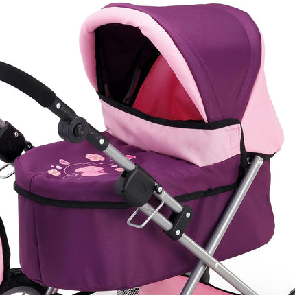 Bayer Design Dolls pram Trendy with bag, height-adjustable handle, foldable
