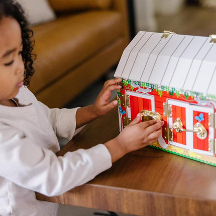 Melissa & Doug Latches Wooden Activity Barn | Farm Toys for Kids, Set with Animal Figures | Age 3+