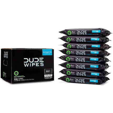 DUDE Wipes - Flushable Wipes - 8 Pack, 336 Wipes -