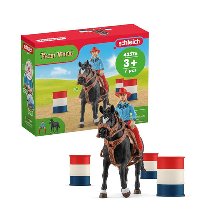 Schleich Farm World - 7Pc Cowgirl Barrel Racing Fu