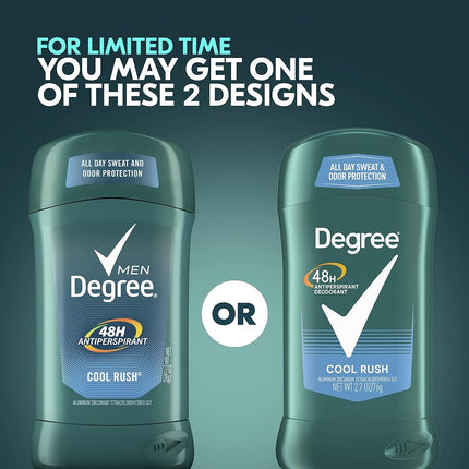 Degree Men Dry Protection 48 Hour Antiperspirant, Cool Rush 2.7 oz (Pack of 6)