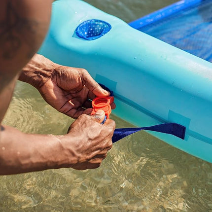 Wahu Float Connex Aqua Seat - Blue | Inflatable Pool Float with Built-in Cupholder & Chair Connector | Pool Inflatables for Adults | Ages 8+, M