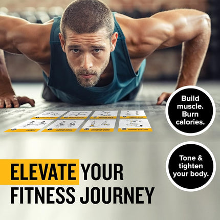Bodyweight Exercise Cards Home Gym Workout Personal Trainer Fitness Program Guide Tones Core Ab Legs Glutes Chest Bicepts Total Upper Body Workouts