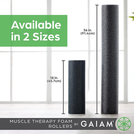 Gaiam Restore Marbled Foam Roller for Muscle Massage - 18" Muscle Massager for Stimulation - Total Body Pain Relief, Back, Neck, Foot, Calf, Leg, Arm - Deep Tissue Massager for Sore Muscles - Purple