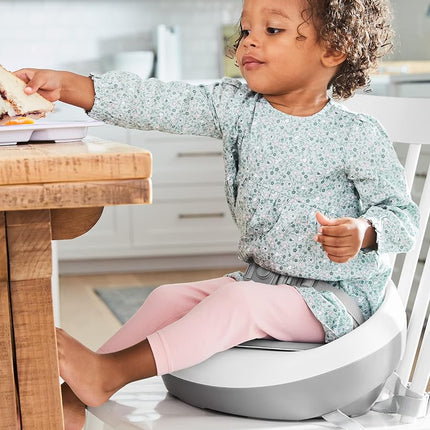 Skip Hop Booster Seat for Dining Table, Sleek Seat Booster, Grey/White