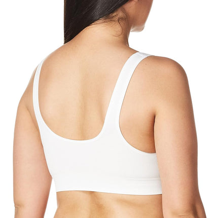 Hanes Women's Wireless, Cozy Full-Coverage Pullover, Seamless T-Shirt Bra, Opaque, White, XXL