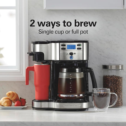 Hamilton Beach COOLAPA Way Brewer Coffee Maker, Single-Serve and 12-Cup Pot, Stainless Steel (49980A), Carafe