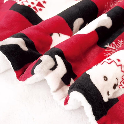 Elegant Comfort Reversible and Ultra-Plush Flannel Fleece-Winter Christmas Sherpa Throw- Lightweight Soft and Cozy-Holiday Decorative Throw, Perfect for Lounging, 50 x 60 inches, Polar Plaid Red