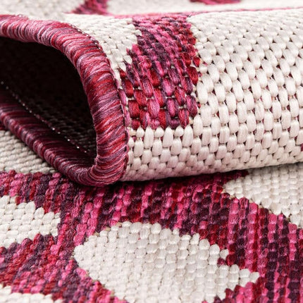 Unique Loom Outdoor Safari Collection Area Rug - Leopard (2' 11" x 10' Runner, Magenta/Ivory)