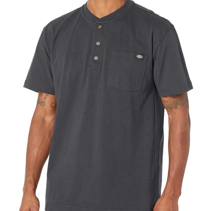 Dickies Men's Big-Tall Heavyweight Henley, Charcoal, 3X-Large/Tall