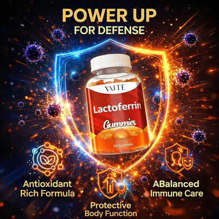 Lactoferrin Supplements 500mg – Supports Digestion & Gut Barrier, Chewable Supplement for Adults, Advanced Daily Wellness, Gluten Free, Soy-Free, Sugar-Free Gummy, Non-GMO Formula, 60 Gummies