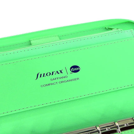 Filofax Saffiano Personal Compact Zip Organizer - The Budget Mom Limited Edition, Leather-Look, Six Rings (CMT028776), Blue