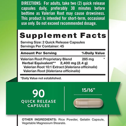Nature's Truth Valerian Root 1200 mg Supplement, 90 Count