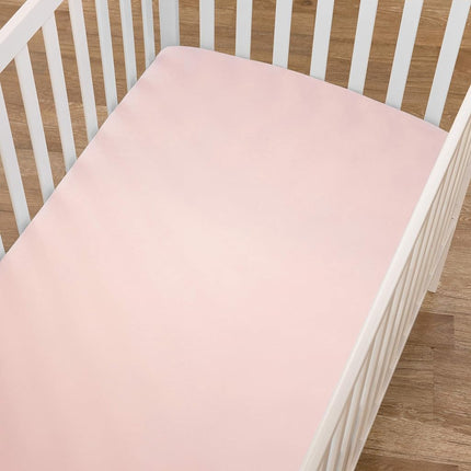 American Baby Company Supreme 100% Natural Cotton Jersey Knit Fitted Crib Sheet for Standard Crib and Toddler Mattresses, Blush Pink, Soft Breathable, for Girls