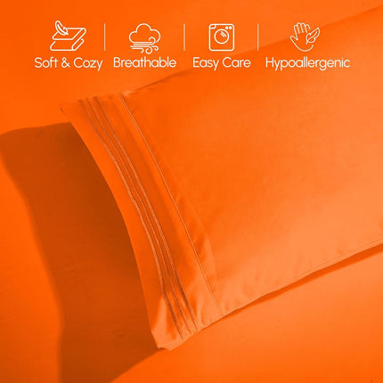 Elegant Comfort 4-Piece Bed Sheet Set - Luxury Bedding 1500 Premium Hotel Quality Microfiber, All Around Elastic 18-24 Inches Deep Fitted Sheet- Extra Deep Pocket Sheets, King, Persimmon