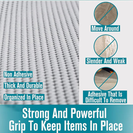 Shelf and Drawer Liner, Non-Adhesive Non Slip and Grip Durable Clean Pad Full Size 17.7 Inches x 20 Feet for Drawers, Shelves, Cabinets, Storage, Kitchen, Desks, Kitchenware, Tableware, Black