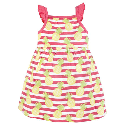 Hudson Baby Baby Girls' Cotton Dresses, Tropical Floral, 12-18 Months