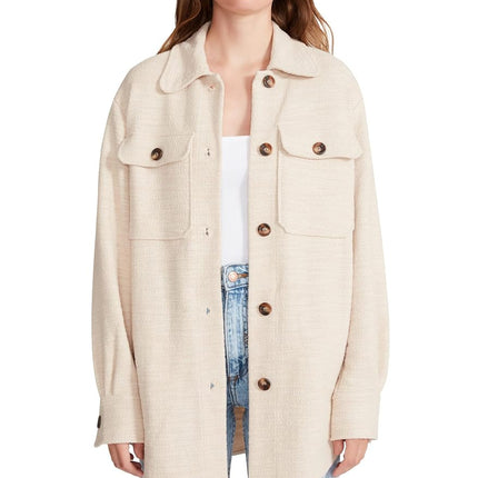 BB Dakota by Steve Madden Women's Its Knit Jacket, Bone, Large