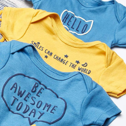 Gerber Baby-Boys Paquete de 8 Bodysuits de Manga Corta, Zorro Azul, 3-6 Meses