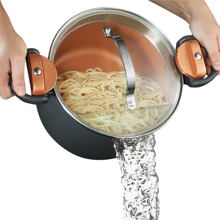 Gotham Steel 5 Quart Stock Multipurpose Pasta Pot 