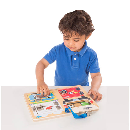 Melissa & Doug Locks & Latches Board Wooden Educational Toy (Sturdy Wooden Construction, Helps Develop Fine-Motor Skills)