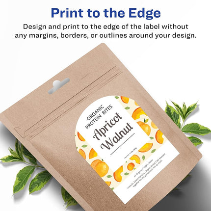 Avery Matte White Arched Labels with Sure Feed, 4.75" x 3.5", 400 Matte White Printable Labels
