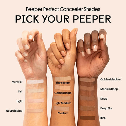 Winky Lux | Peeper Perfect Under Eye Concealer | With Collagen, Hyaluronic Acid, and Vitamin E | Full Coverage Concealer | Concealer Makeup (Light)