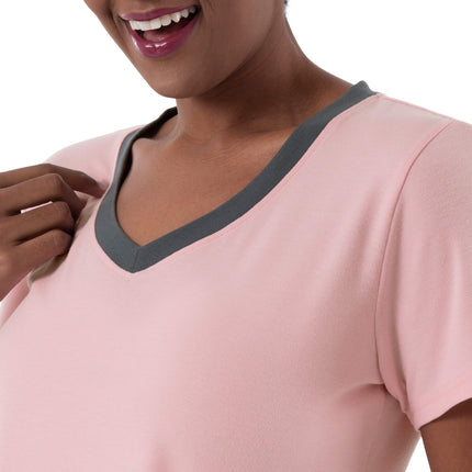 Fruit of the Loom Women's Sleeve Tee and Short 2 Piece Sleep Set, Soft Pink, X-Large