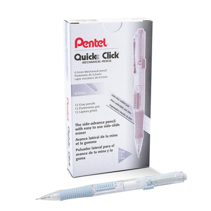 Pentel QUICK CLICK Mechanical Pencil (0.5mm), Gray Barrel - PD215N