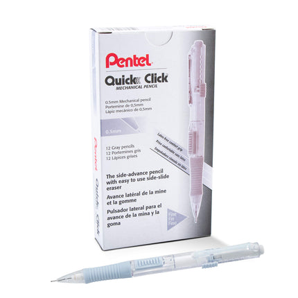 Pentel QUICK CLICK Mechanical Pencil (0.5mm), Gray