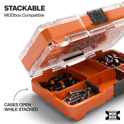 Klein Tools 33001S 20-Piece Impact Driver Bit Set, Slim PH2 T25 ProFlex Bit Set, MODbox Compatible Storage Case, Phillips and TORX Bits, Organizing Bin and Tray