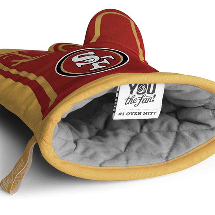 YouTheFan San Francisco 49ers #1 Oven Mitt - 100% Cotton, Red, 13.25" x 6.5" NFL Team Logo Oven Mitt