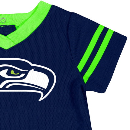 NFL Seattle Seahawks Girls 2018Dazzle Dress & Panty, Blue, 0-3 Months