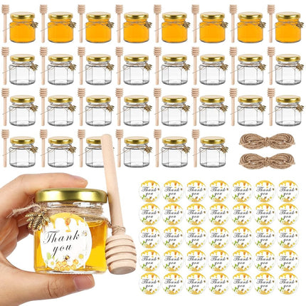 AuroTrends 1.5oz Mini Honey Jars with Dipper 30Pac