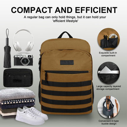 Sac à dos Wrangler Tradesman, sac à dos décontracté résistant à l'eau pour les voyages, le travail, l'école, Kaki, L, Moderne
