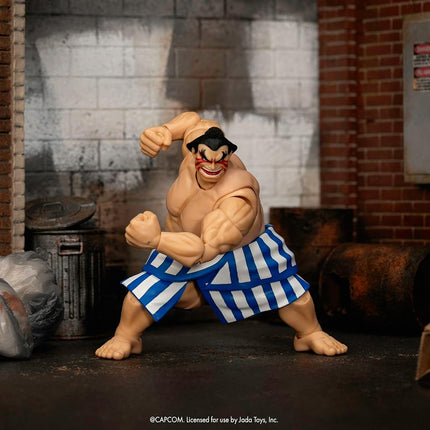 Jada Street Fighter II E. Honda Action Figure – 1:12 Deluxe Scale Toys – 6" Tall, Fully Articulated, Collector Packaging