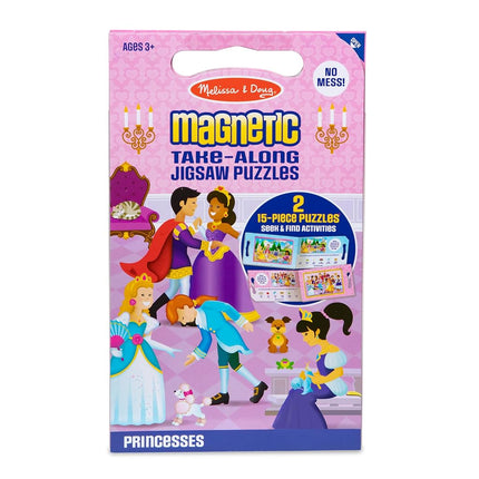 Melissa & Doug Take-Along Magnetic Jigsaw Puzzles Travel Toy � Princesses (2 15-Piece Puzzles)