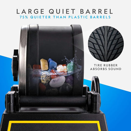 National Geographic Professional Rock Tumbler Kit- Advanced Features Include Shutoff Timer and Speed Control - 907 Gram Barrel, 453 Grams of Gemstones, 4 Polishing Grits, GemFoam, Jewelry Fastenings