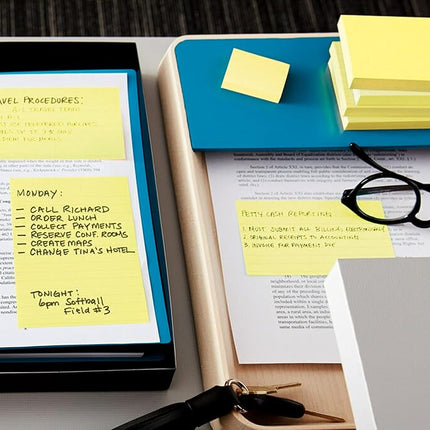 Post-it Notes, 3 in x 5 in, Canary Yellow, Lined, 5 Pads/Pack (100feuilles – Post-it Yellow 3 in x 5 in, Canary Yellow, Lined, 5 Pads/Pack, 30 mm, 50 mm, 100 Sheets)