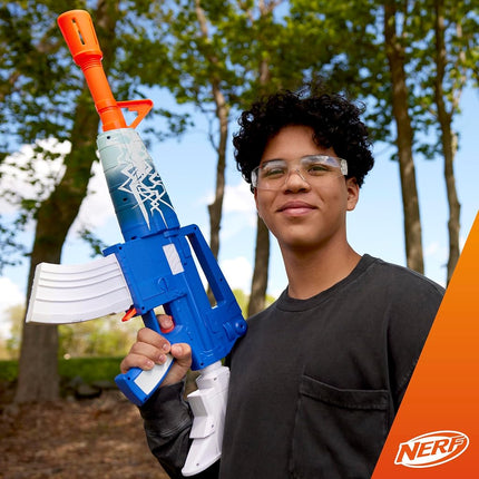 Nerf Fortnite Blue Shock Blaster, chargeur 10 fléchettes, 10 fléchettes Nerf Elite, inclut un code bonus pour débloquer le revêtement « The Beat » dans le jeu, blaster motorisé