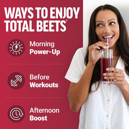Force Factor Total Beets Drink Mix Superfood Powder with Nitrates to Support Circulation, Blood Flow, Nitric Oxide, Energy, Endurance, and Stamina, Cardiovascular Heart Health Supplement, 30 Servings