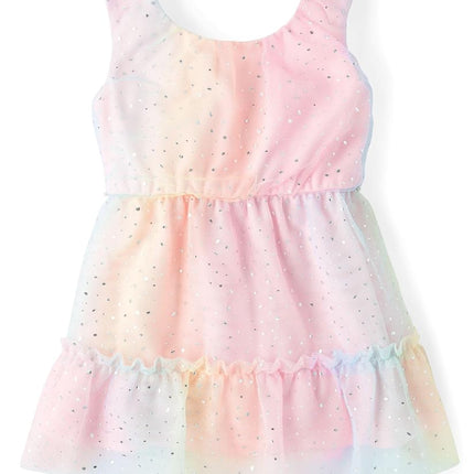 Vestidos elegantes sin mangas para bebé y niña pequeña de The Children's Place, malla arcoíris, 12-18 meses