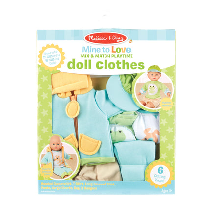 Melissa & Doug Mine to Love Mix & Match Playtime Doll Clothes for 12�-18� Unisex Dolls (6 pcs)
