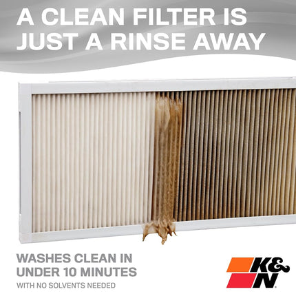 Filtre à air de fournaise HVAC K&N 20X25X2, dure toute une vie, lavable, Merv 8, le dernier filtre HVAC que vous achèterez, respirez en toute sécurité à la maison ou au bureau, HVC-8-22025