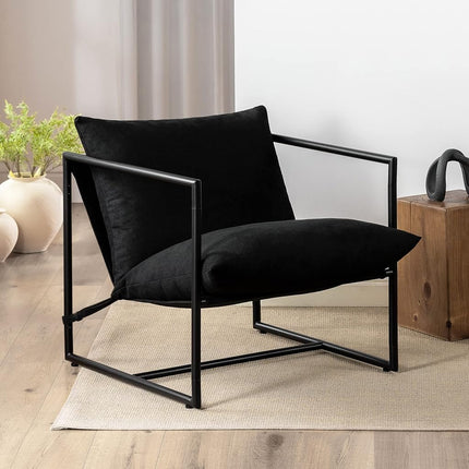 Zinus Aidan Sling Accent Chair Metal Frame Foam Bl