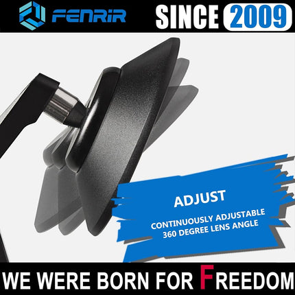 FENRIR (No EMARK Version) CNC Forged Aluminum Alloy Motorcycle Round Motorcycle Bar End Mirrors Handlebar Mirror Anti-glare Vibration-reducing design Curved lenses For Sport Street Cruiser Scooter