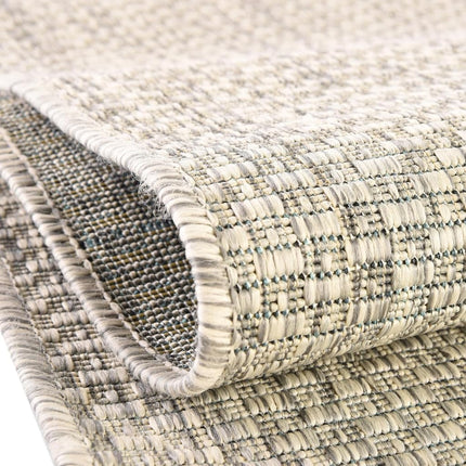 Unique Loom Collection Casual Transitional Solid Heathered Indoor/Outdoor Flatweave Area Rug (3' 3" Round, Light Gray/Ivory)