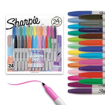 Sharpie Permanent Marker, Fine Point, Black (Pack of 12). 24 Stück multicoloured